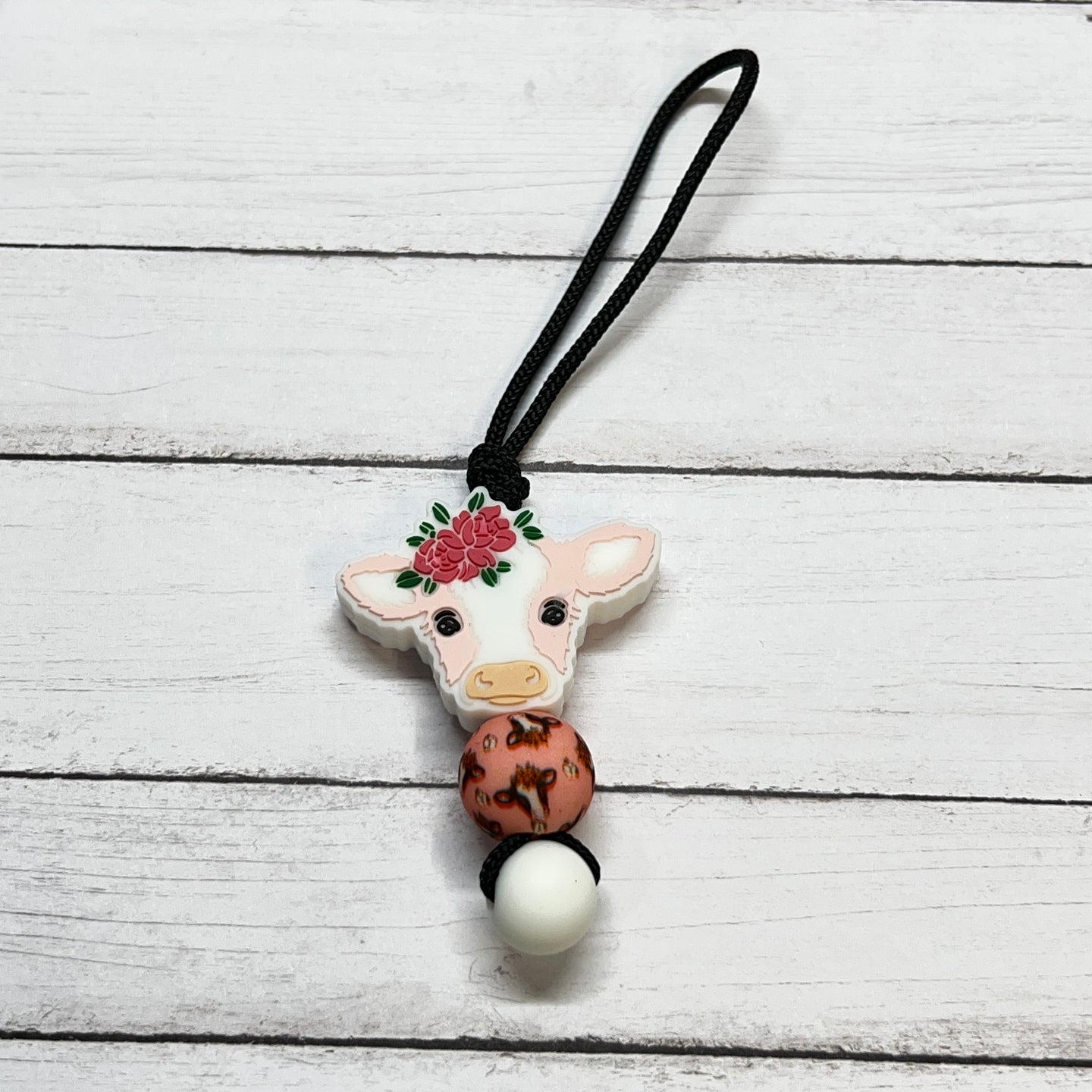 Pink Calf Zipper Charm